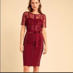 Byron Lars | Carissima Maroon Sheath Dress